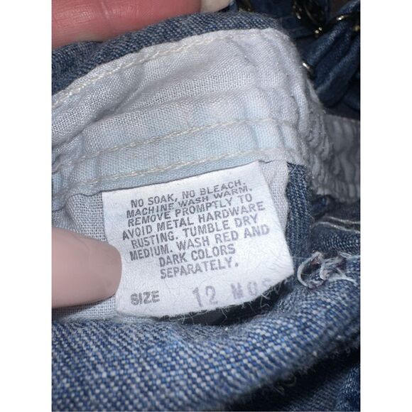Vintage Oshkosh B’Gosh Baby Toddler 12mo USA Union Made Vestbak Denim Overalls - Picture 9 of 9